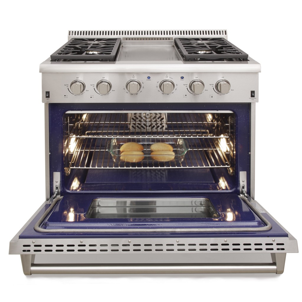 KUCHT 36 Professional Gas Range KRG3609u Stainless Steel Convection Oven All Major Appliances LLC